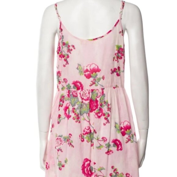 LOVESHACKFANCY FARADAY PINK DESERT Cotton Barbiecore Floral Maxi Slip XS $225 - Picture 16 of 16